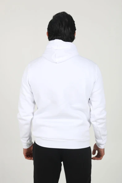Armin Pamuklu Hoodie Beyaz - Resim 4