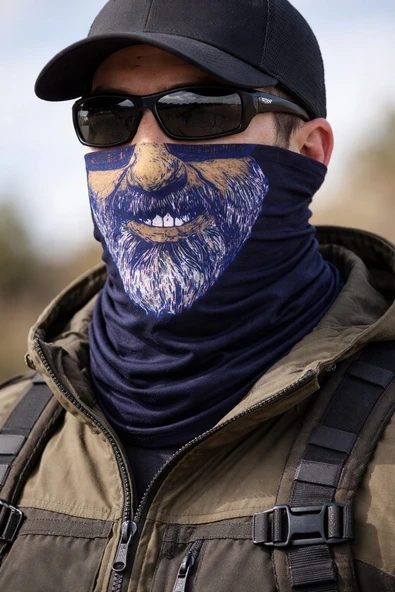 Sakallı Yüz Desenli Baf Buff – Çok Amaçlı Boyunluk  Maske 1 No mirSM0010K-F085-1 ürün görseli 1