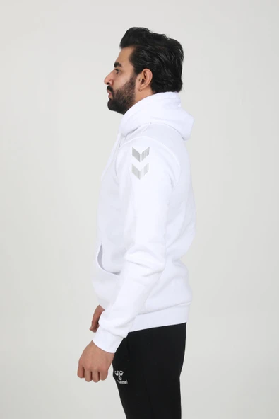 Armin Pamuklu Hoodie Beyaz - Resim 5