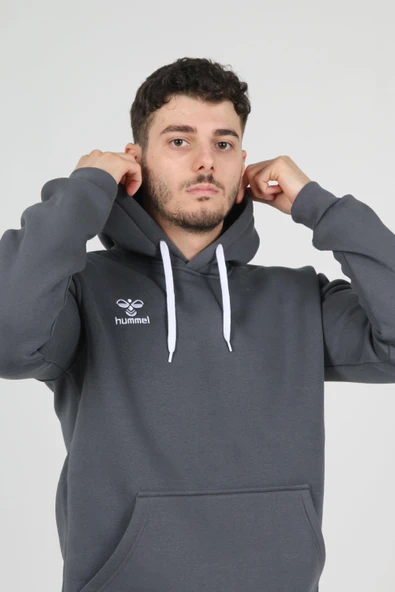 Hummel Armin Pamuklu Hoodie Antrasit - Resim 3
