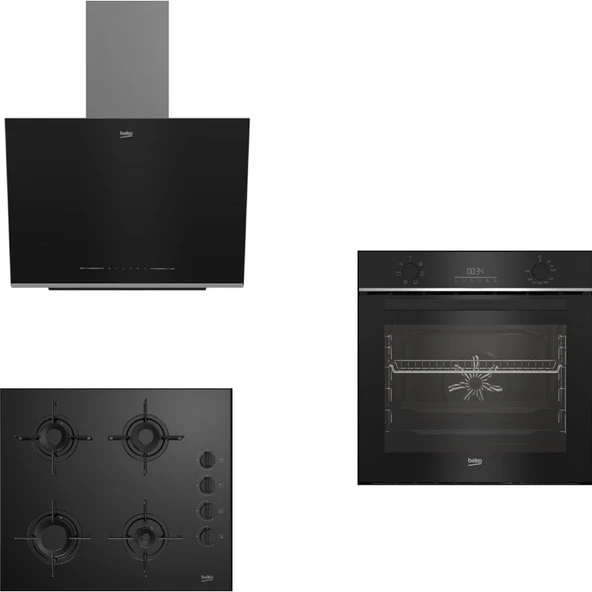 Beko Black Star 3'lü  Ankastre Set 5 ( Bfc 330 S - Bocd T 6011 Es - Bde 6062 S ) ürün görseli 1