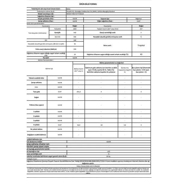 Beko 854257 MB Buzdolabı - Resim 5