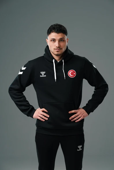Hummel Armin Milli Takım Pamuklu Hoodie Siyah ürün görseli 1