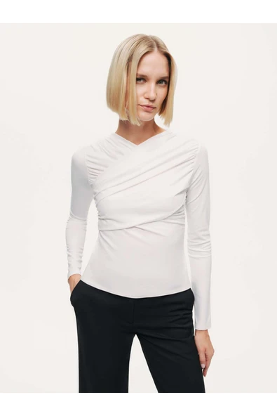 Drape Detaylı Bluz Nocturne - Resim 2