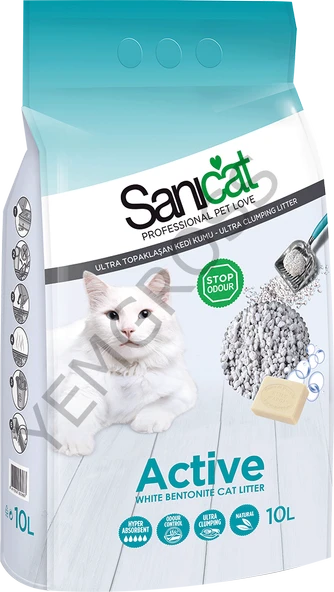 Sanicat Clumping White Active Marsilya Sabunlu Kedi Kumu 10l ürün görseli 1