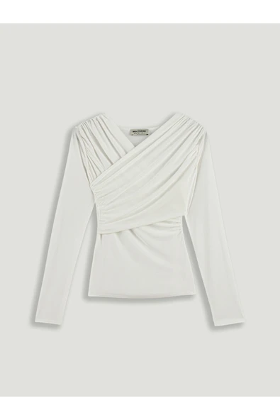 Drape Detaylı Bluz Nocturne - Resim 11