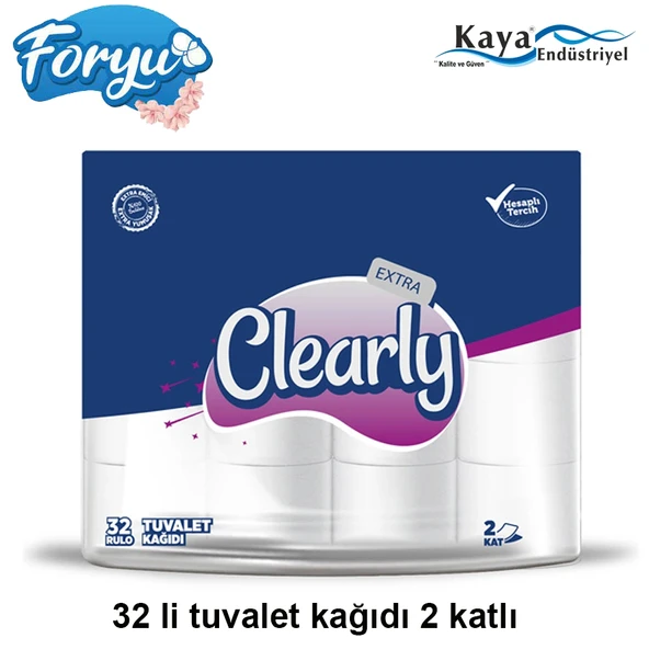 Clearly Çift Katlı Tuvalet Kağıdı 32 Rulo ürün görseli 1
