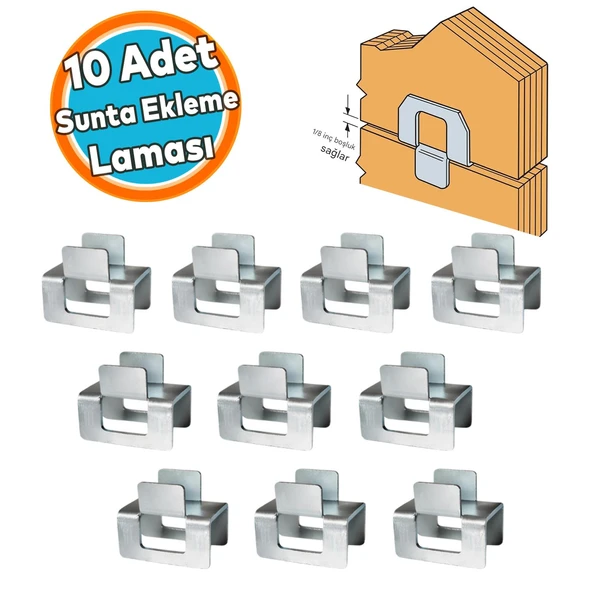 H Tipi Sunta Ekleme Laması Kontrplak Bağlama Sabitleme Ahşap Kaplama Metal Bağlantı Aparat (10 ADET) ürün görseli 1