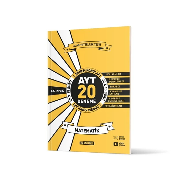 Hız AYT Matematik Deneme 1.Kitap 20 Li İlk Dönem ürün görseli 1