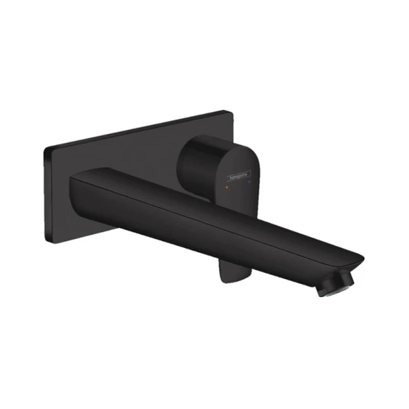 Hansgrohe Talis E Tek kollu lavabo Bataryası Ankastre Duvara Monte, 22.5 cm gaga ile Satin Siyah ürün görseli 1