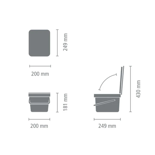 Brabantia Sort&go Lıght Grey Çöp Kovası 6lt - Resim 5