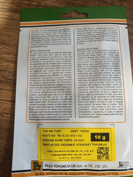 Turp 8 TR-17 (Fındık) 10 gr X2 Paket - Resim 2