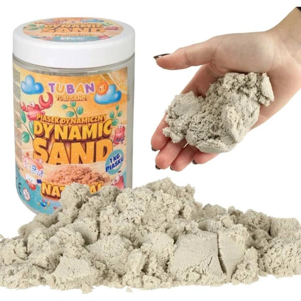 Tuban Kinetik Dinamik Sihirli Kum 1 KG Doğal NATUREL Renk Avrupa Üretimi TU3557 ürün görseli 1
