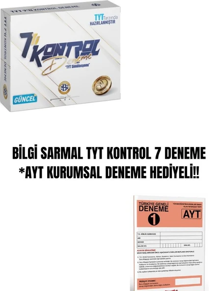BİLGİ SARMAL TYT KONTROL 7 DENEME *AYT KURUMSAL DENEME HEDİYELİ!! ürün görseli 1