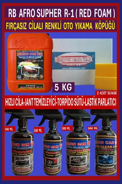 Fırçasız Cila Oto Yıkama Şampuanı-jant Temizleyici.torpido Sütü Lastik Parlatıcı.hızlı Cila 6 Lı Set ürün görseli 1