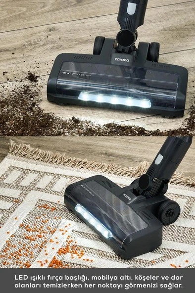 Karaca Power Up Pro 25 W Dik Süpürge Black Chrome - Resim 6