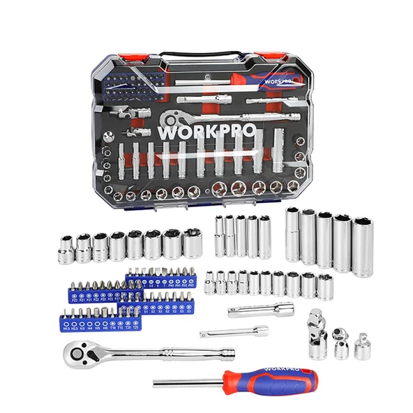 WORKPRO WP202524 1/4'’ 3/8’’ Metrik 75 Parça Cr-V Profesyonel Lokma Takımı ürün görseli 1
