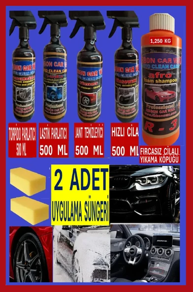 6 LI Set Torpido Sütü Lastik Parlatıcı- Jant Temizleyici- Hızlı Cila-500 ML Cilalı Şampuan ( 1 KGl) ürün görseli 1