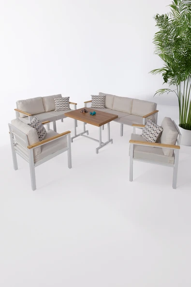 NEOKAS Metal Balkon Seti, Bahçe Takımı, Kafe Koltuk Oturma Grubu 1 + 1 + 2 + 3 + M ürün görseli 1