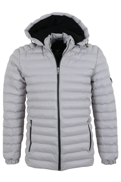 Erkek Şişme Mont Dar Kesim Taş Rengi RAR01367 ürün görseli 1