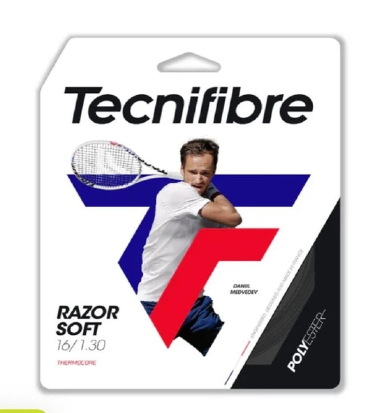 Tecnifibre Razor Soft 16/1.30 Siyah Tekli Kordaj 04GRAS130N ürün görseli 1