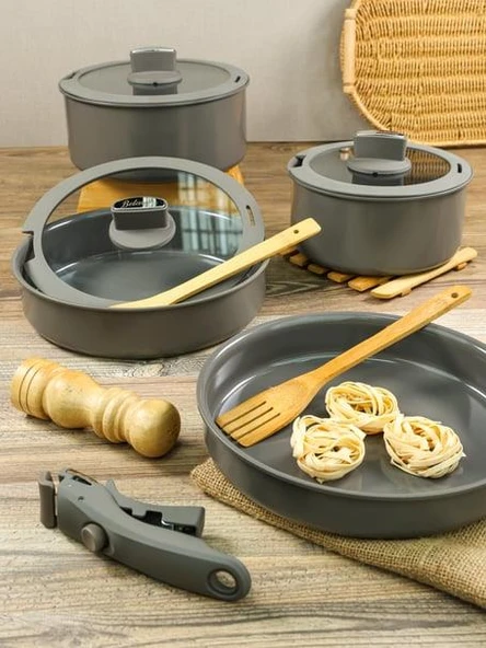 BELARIVA EASY COOK ANTRASIT 8 PRC TENCERE SET - Resim 2