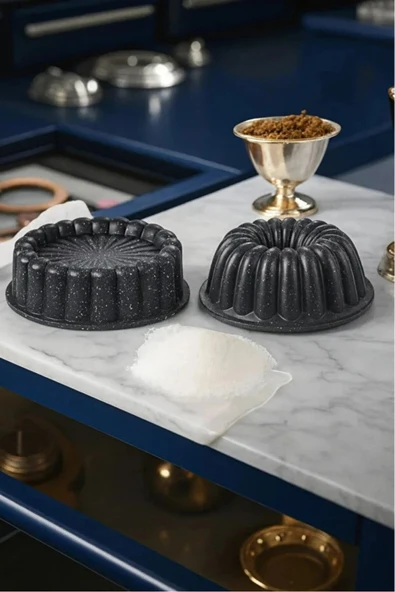 2’li Granit Döküm Kek & Tart Kalıbı 26 cm – Siyah ürün görseli 1