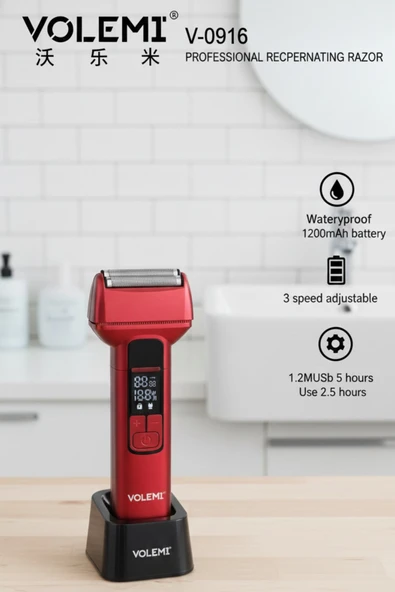 Volemı® V-0916 Islak-Kuru Turbo Sakal Tıraş Makinası Derinlemesine Tıraş ürün görseli 1