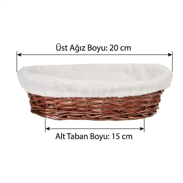 Hasır Bezli Oval Sepet 20 cm (ES-2015) ürün görseli 1