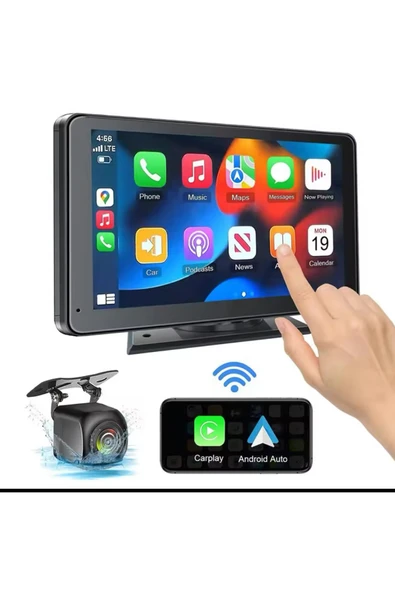 7" Kablosuz CarPlay & Android Auto Araç Ekranı | 4K Çift Kameralı | IPS Dokunmatik | Çift Kameralı | WiFi | Tak-Çalıştır ürün görseli 1