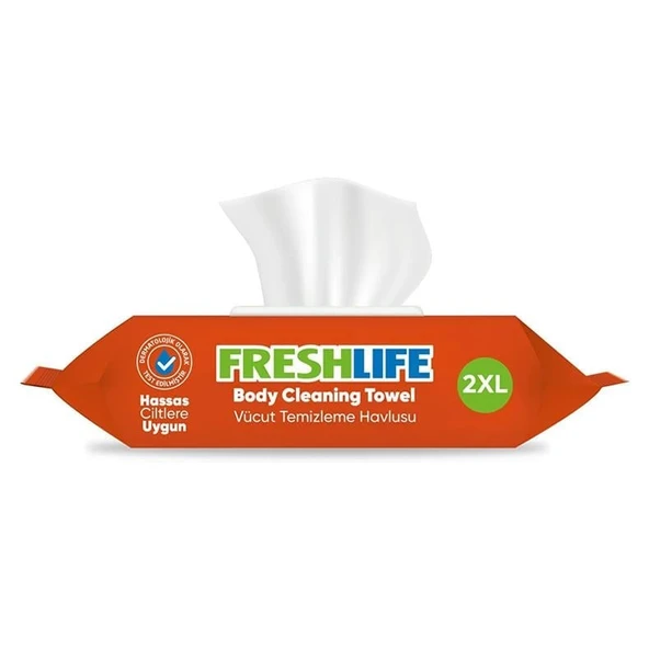 Freshlife 2XL Beyaz Sabun Kokulu 50'li Vücut Temizleme Havlusu ürün görseli 1
