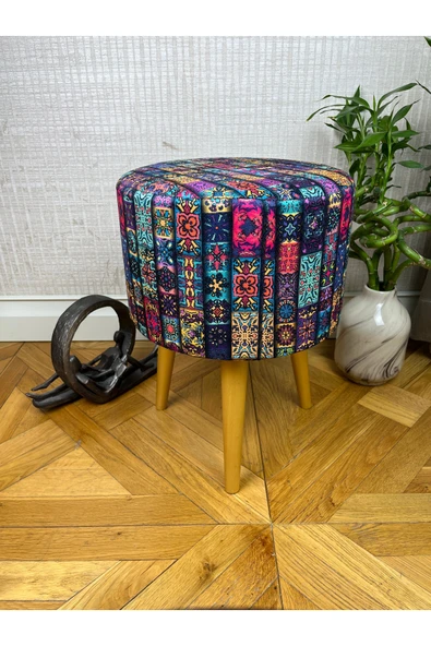 decosense Retro Gürgen Ahşap Puf Bench Tabure Koltuk ürün görseli 1