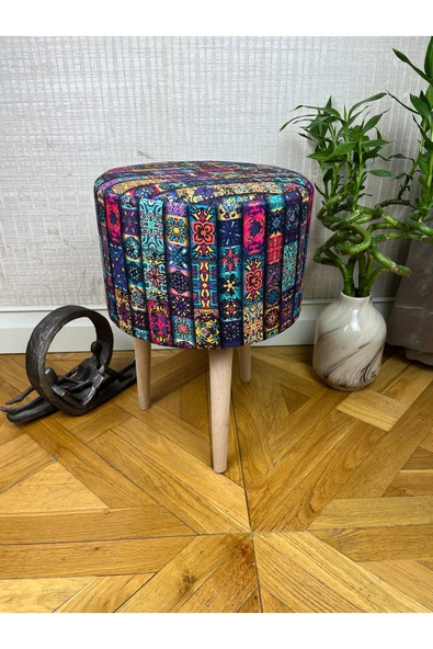 decosense Retro Gürgen Ahşap Puf Bench Tabure Koltuk ürün görseli 1