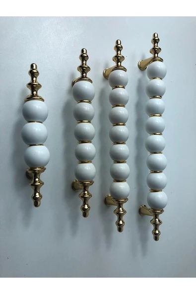 Misket Porselen Görünümlü Kulp Altın-beyaz 64 Mm ürün görseli 1