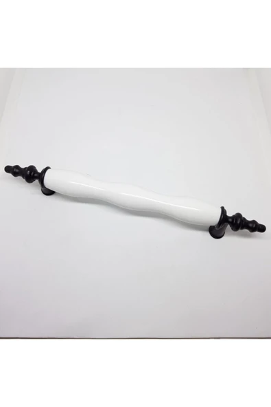 Öyküm Siyah Beyaz Desensiz Polimer Kulp 128mm (5adet) ürün görseli 1