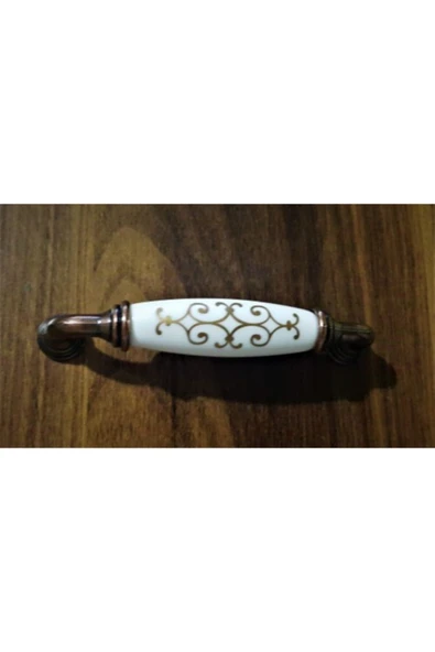 5 Adet 128 Mm Antik Bakır Beyaz Altın Porselen Görünümlü Kulp Ve Vidalar Dahil ürün görseli 1