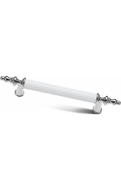 Inci Kombin Lüks Modern Dolap Çekmece Kulpları (2 Adet ) 128 Mm Krom Beyaz ürün görseli 1