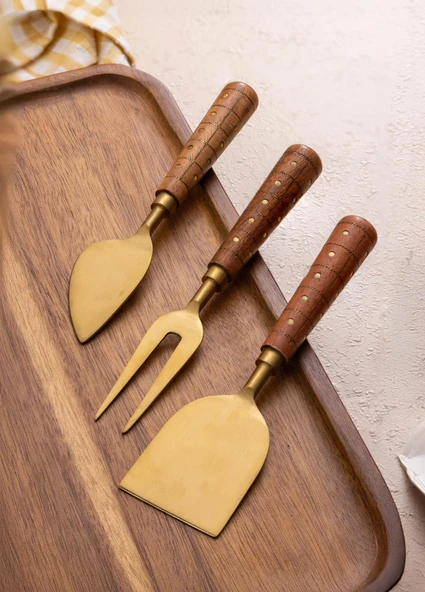 The Mia Wood Peynir Servis Takımı 3 Parça ürün görseli 1