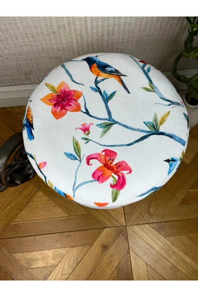 decosense Çiçekli Puf Bench Oturak Tabure koltuk - Resim 3