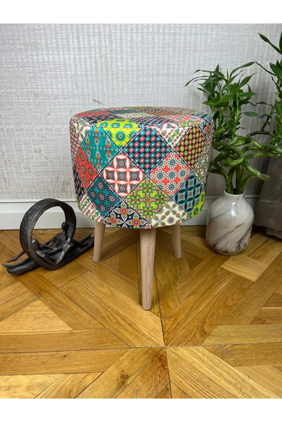 decosense Retro Gürgen Ahşap Puf Bench Tabure Koltuk ürün görseli 1