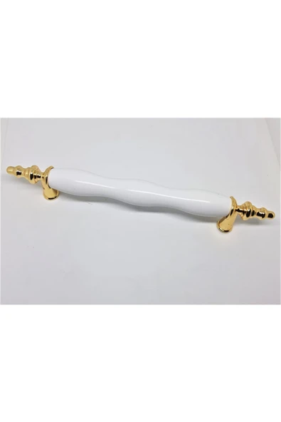 Öyküm Altın Beyaz Desensiz Polimer Kulp 128mm (5adet) ürün görseli 1