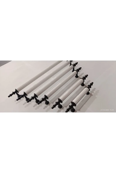 EMİR 5 AD. BEYAZ SİYAH 224 MM Metal Vidalı KULP Dolap,şifonyer,ünite,komidin,mutfak Dolabı,vestiyer ürün görseli 1