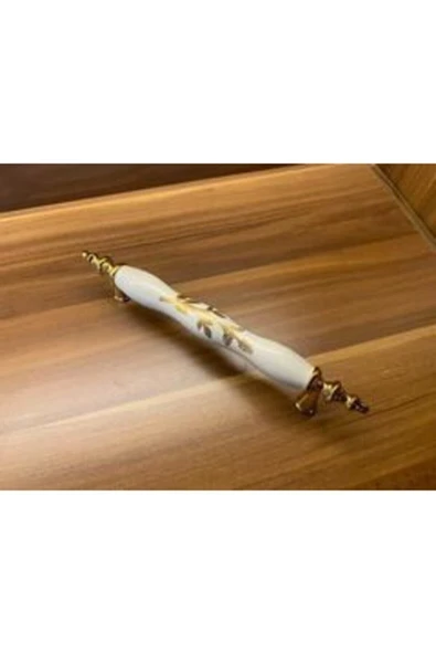 128mm Igne Ayak Üzümlü Polimer Lüks Modern Kulp Mobilya Kulpları Krem Uzun ürün görseli 1