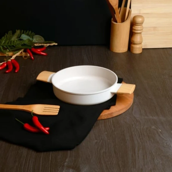 BELARIVA 18 CM BEYAZ AHSAP SAPLI SAHAN ürün görseli 1