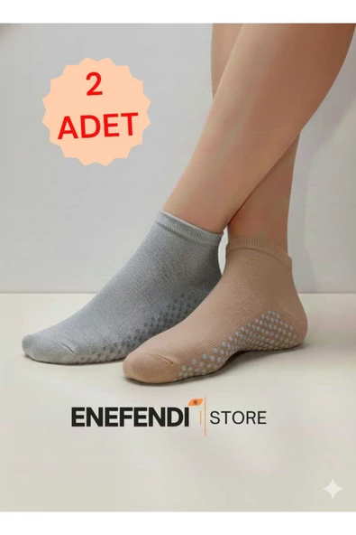 2 Çift Kaydırmaz Unisex Yoga, Pilates, Tavaf Çorabı | Spor Patik Çorap |Gri | Açıkkahve 36-40 ürün görseli 1
