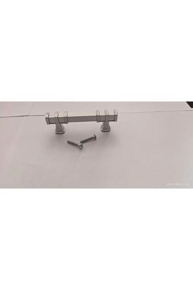 YÖRÜK 1 AD. 64 MM (6,4 CM) BEYAZ- KROM Modern Lüks Mobilya Dolap Çekmece Kulpları 64 Mm ürün görseli 1