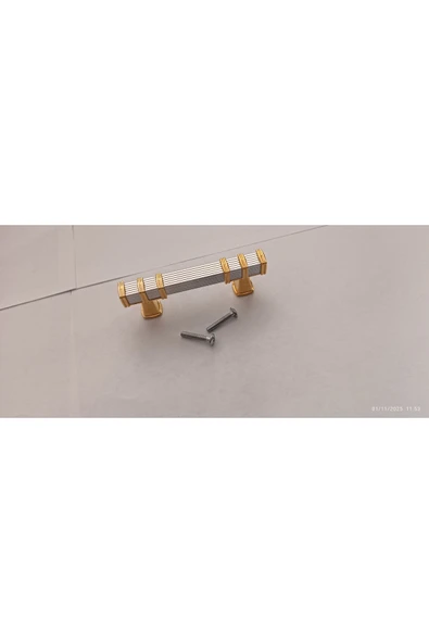 YÖRÜK KROM-ALTIN 5 AD 64 MM (6,4 CM) Kulp Lüks Alüminyum Dolap Mutfak Çekmece ÇOÇUK ODASI Kulp ürün görseli 1