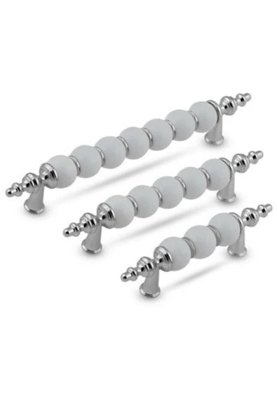 Polimer Misket Kulp 96 mm KROM KULP VESTİYAR MOBİLYA MUTFAK ürün görseli 1