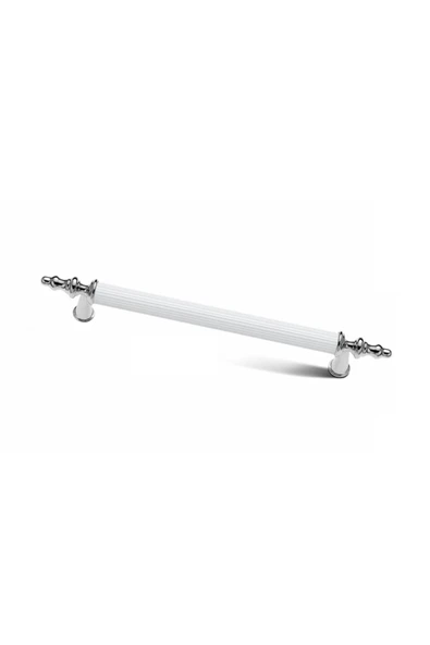 4 Adet Yıldız Mobilya Dolap Çekmece Kulp Beyaz Krom 192 Mm ürün görseli 1