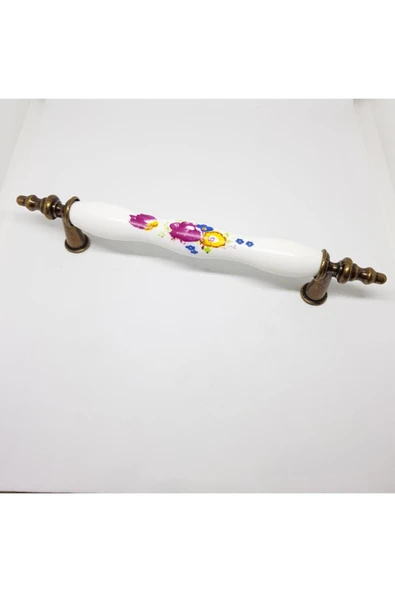Öyküm Antik Çiçek Desenli Polimer Kulp 128mm (5adet) ürün görseli 1